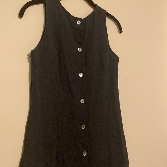 Black Linen Shift Dress with Button Down Back, French Connection size 4 - Picture 5 of 8